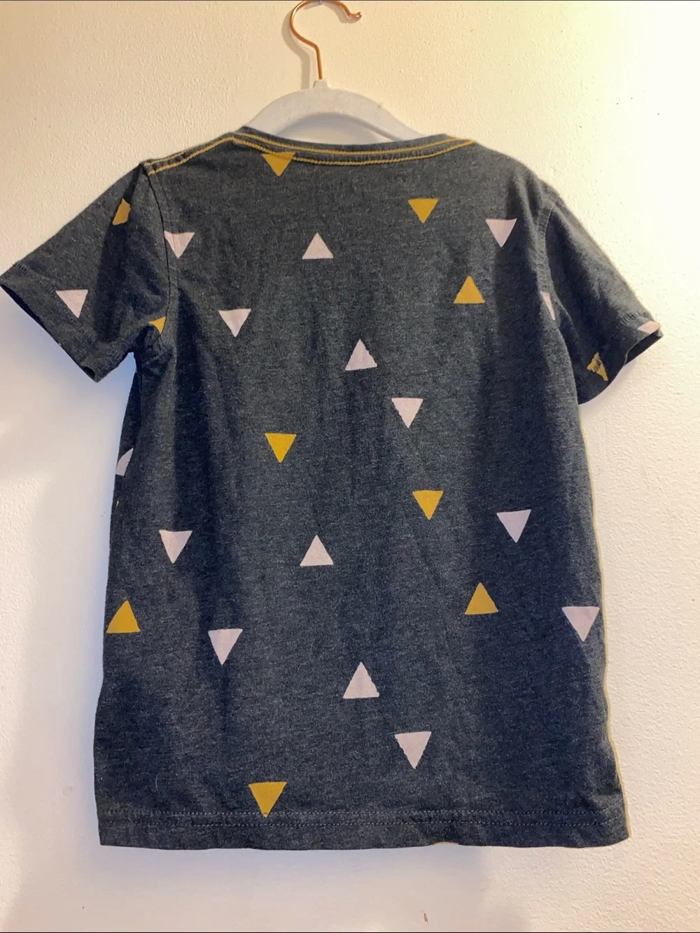 OshKosh B'gosh  Short-Sleeve Henley with Yellow and Light Pink Triangles